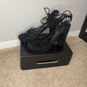 Fashion Nova Black Strappy Heels